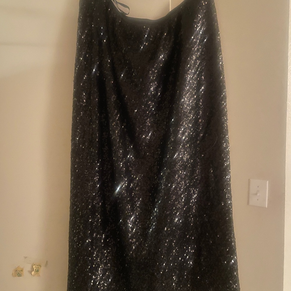 black sequined skirt